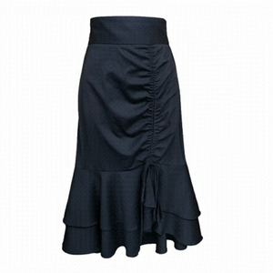 Milly black mermaid ruched tie midi skirt Size 0